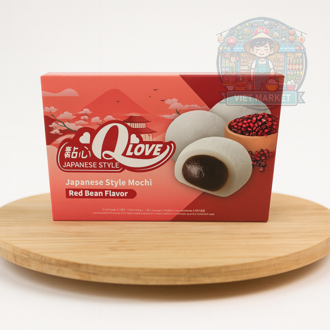 Q LOVE Mochi ryžové koláčiky s príchuťou červenej fazule 180g
