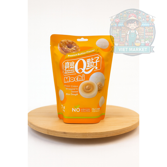 Q BRAND Mochi ryžové koláčiky s príchuťou arašidového masla 180g
