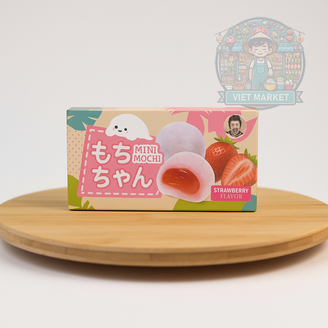 SZU SHEN PO MINI Mochi ryžové koláčiky s príchuťou jahody 80g