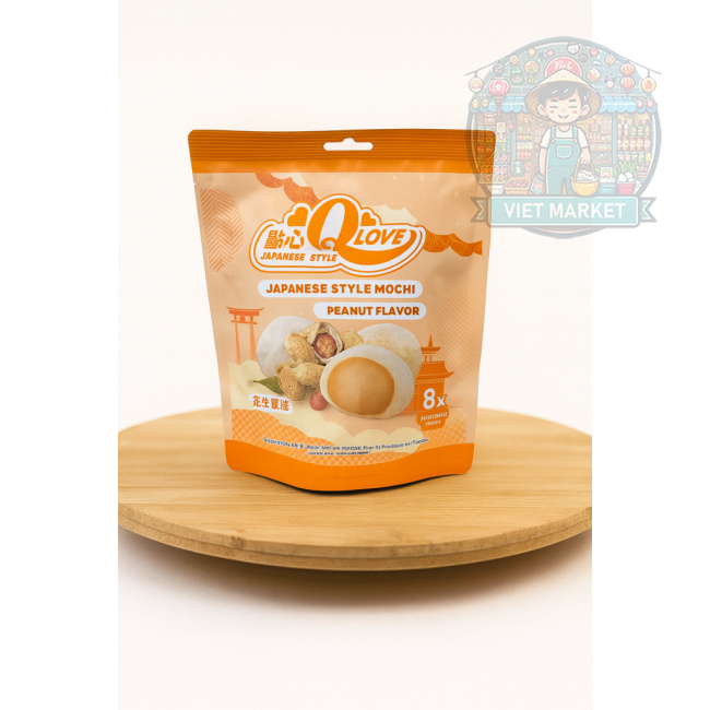 Q LOVE Mochi ryžové koláčiky s príchuťou arašidov 120g