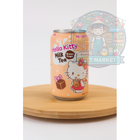 RED SAKURA HELLO KITTY Nealkoholický mliečny čaj s príchuťou hnedý cukor 310ml
