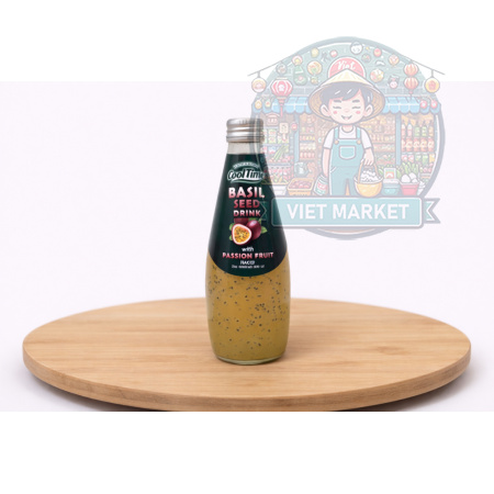 COOL TIME Nealkoholický nesýtený nápoj s bazalkovými semienkami s príchuťou marakuja 290ml