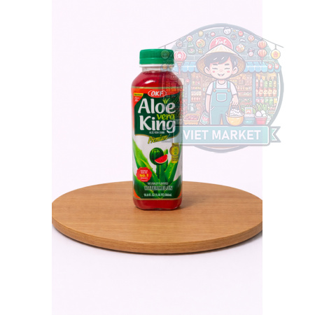 OKF ALOE VERA KING Nealkoholický nesýtený nápoj s príchuťou vodný melón a kúskami dužiny aloe vera 500ml