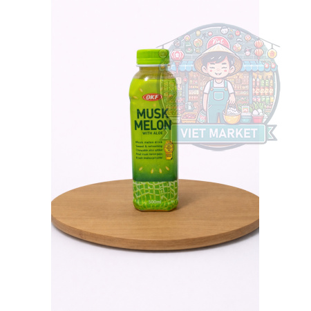 OKF ALOE VERA Nealkoholický sýtený nápoj s príchuťou žltého melónu s dužinou aloe vera 500ml