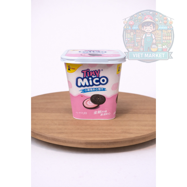 TINY MICO Mini čokoládové sušienky s jahodovou príchuťou 88g