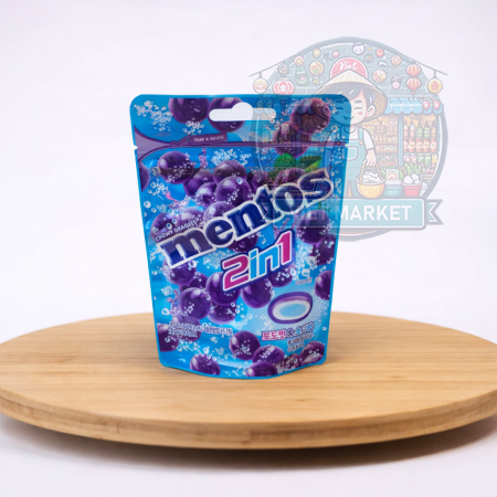 MENTOS Cukríky s príchuťou sóda a červené hrozno 45g