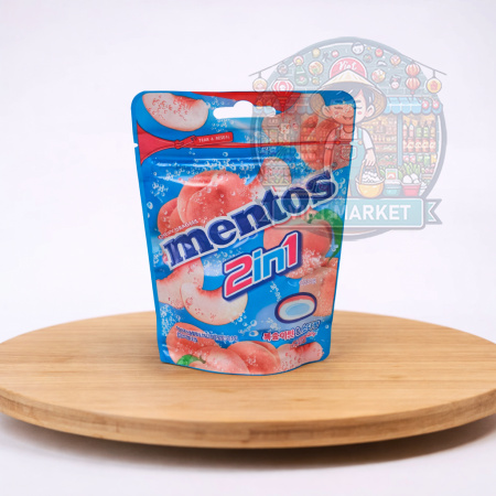 MENTOS Cukríky s príchuťou sóda a biela broskyňa 45g