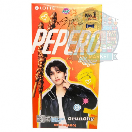 LOTTE PEPERO STRAY KIDS Tyčinky máčané v chrumkavej čokoláde 39g