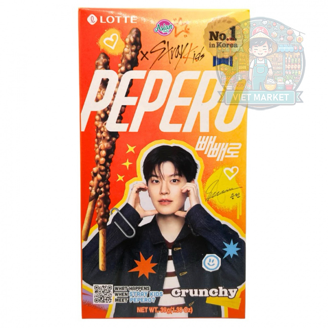 LOTTE PEPERO STRAY KIDS Tyčinky máčané v chrumkavej čokoláde 39g