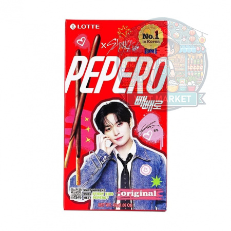 LOTTE PEPERO STRAY KIDS Tyčinky máčané v čokoláde originál 47g