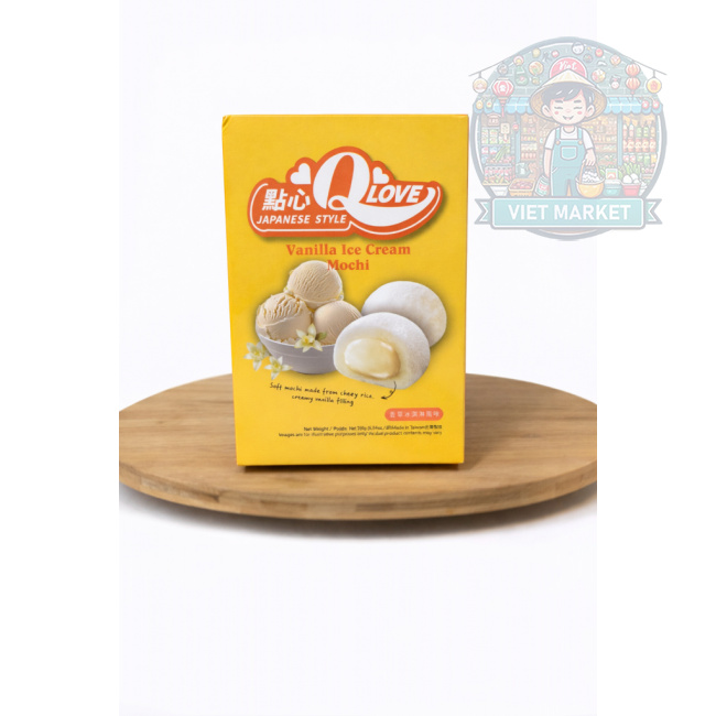 Q LOVE Mochi ryžové koláčiky s príchuťou vanilkovej zmrzliny 180g