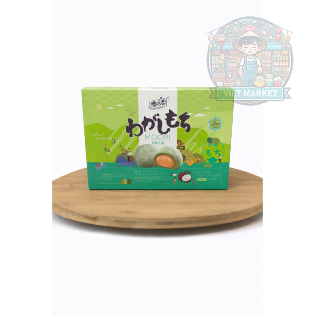 YUKI & LOVE Mochi ryžové koláčiky s príchuťou kokos-pandán 180g
