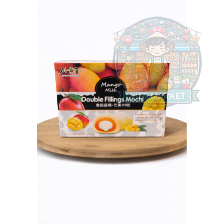 BAMBOO HOUSE Mochi ryžové koláčiky s dvojitou náplňou s príchuťou mlieka a manga 180g