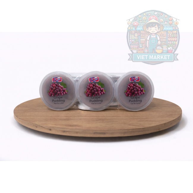 RICO Želé puding s príchuťou červené hrozno a nata de coco 195g
