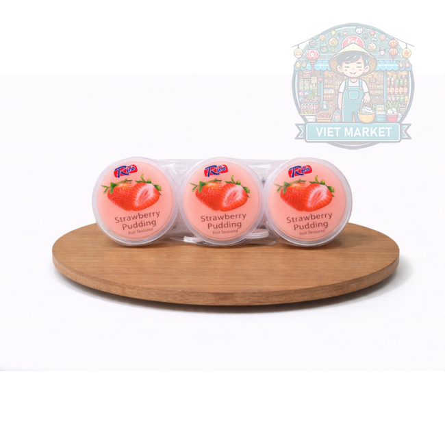 RICO Želé puding s príchuťou jahoda a nata de coco 195g