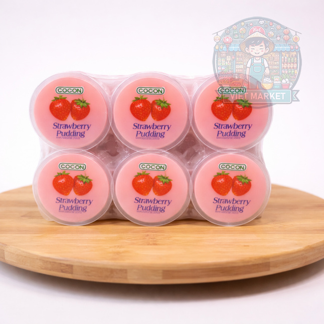 COCON Želé puding s príchuťou jahoda a nata de coco 480g
