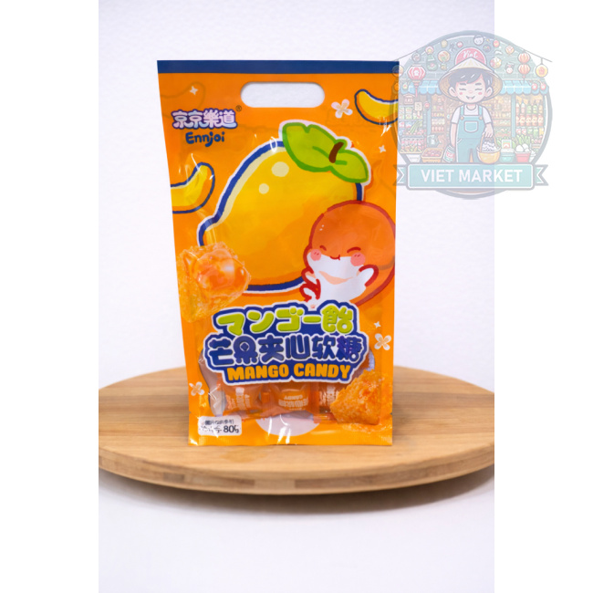 ENJOI Gumené plnené cukríky v tvare kocky s príchuťou mango 80g