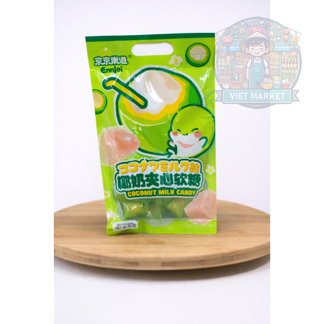 ENJOI Gumené plnené cukríky v tvare kocky s príchuťou kokosového mlieka 80g