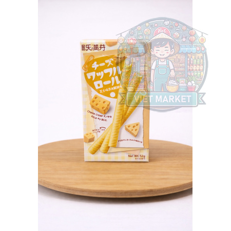 Chrumkavé vaflové trubičky s príchuťou syra a morskej soli 52g