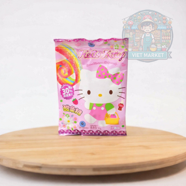 QUANJI Hello Kitty Gumené kyslé hadíky s príchuťou rôznou 30g