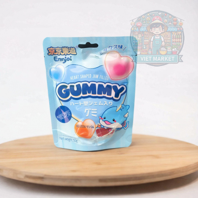 ENJOI Gumené cukríky v tvare srdca s príchuťou džemu 50g