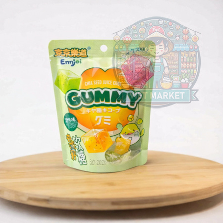 ENJOI Gumené cukríky v tvare kocky s chia semienkami s príchuťou ovocnou 50g