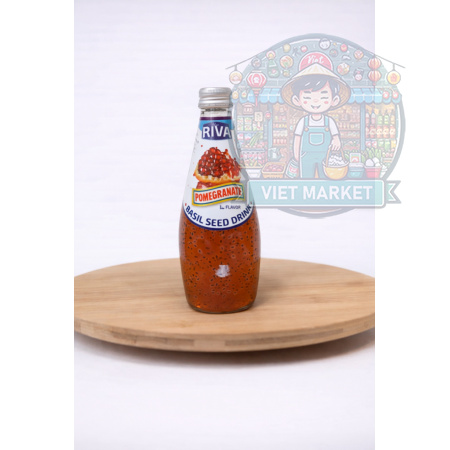 RIVA Nealkoholický nesýtený nápoj s bazalkovými semienkami s príchuťou granátové jablko 290ml