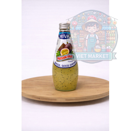 RIVA Nealkoholický nesýtený nápoj s bazalkovými semienkami s príchuťou marakuja 290ml