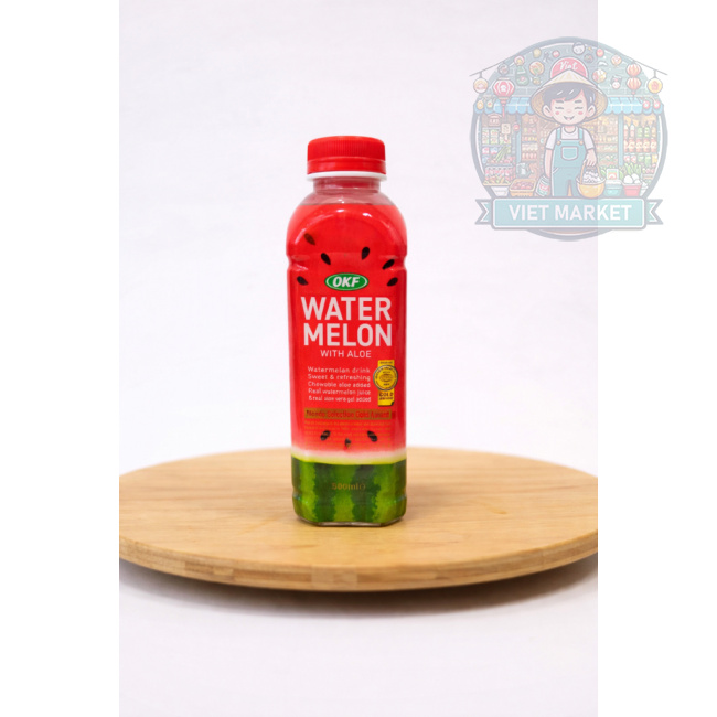OKF ALOE VERA Nealkoholický nesýtený nápoj s príchuťou vodný melón s dužinou aloe vera 500ml
