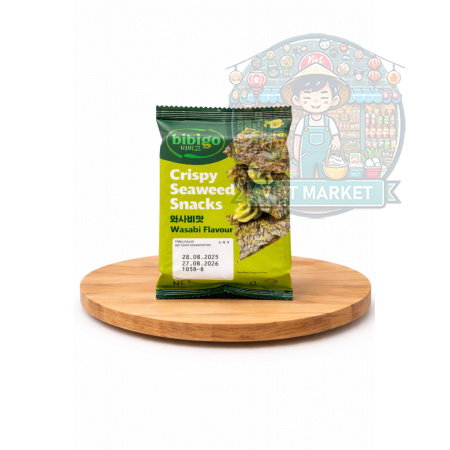 BIBIGO Chrumkavé snack z morských rias s príchuťou wasabi 5g