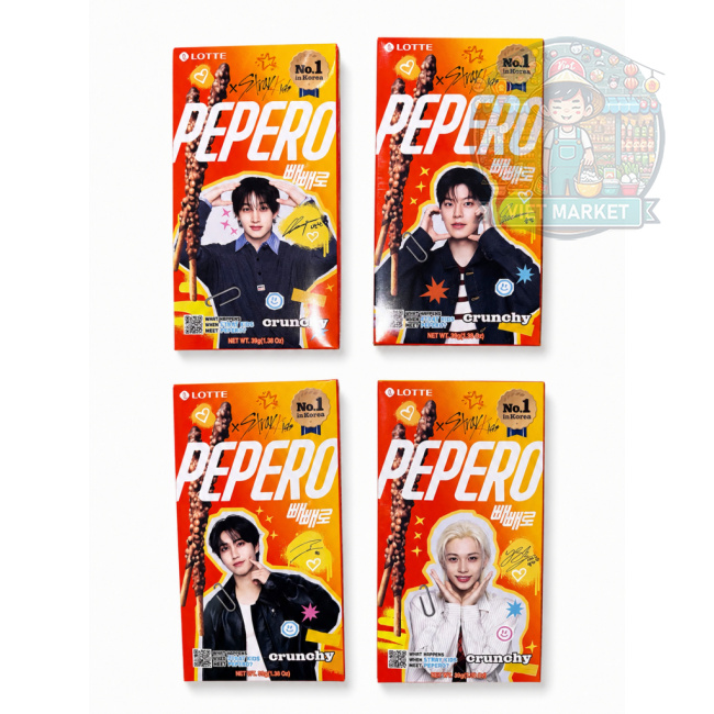 LOTTE PEPERO STRAY KIDS Tyčinky máčané v chrumkavej čokoláde 39g
