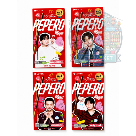 LOTTE PEPERO STRAY KIDS Tyčinky máčané v čokoláde originál 47g