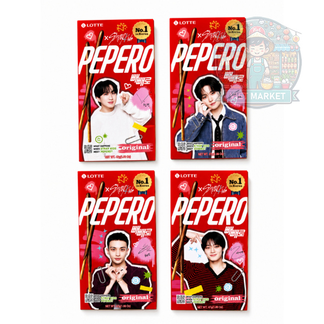 LOTTE PEPERO STRAY KIDS Tyčinky máčané v čokoláde originál 47g