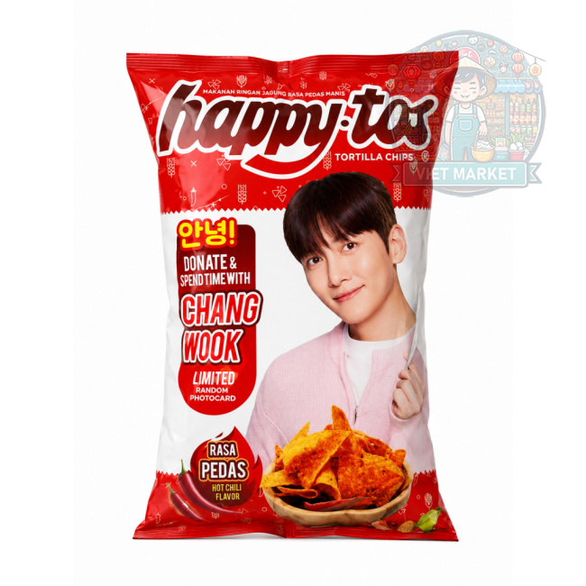 HAPPY TOS Ji Chang Wook Tortillové kukuričné lupienky s pikantnou sladkou čili príchuťou 140g