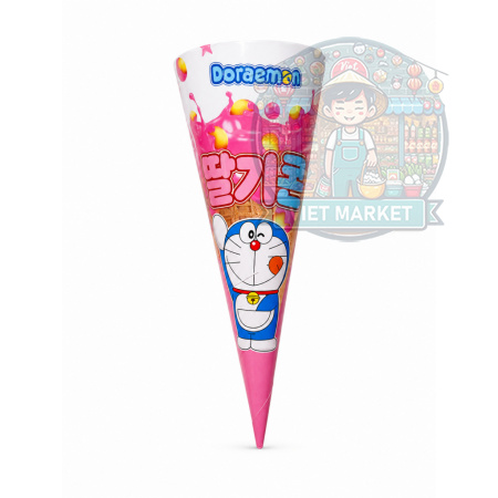 	DORAEMON Kornútok s jahodovou náplňou 15g