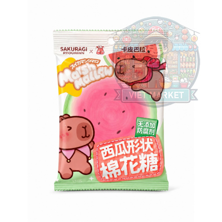 SAKURAGI Penový cukrík marshmallow s motívom vodný melón 12g