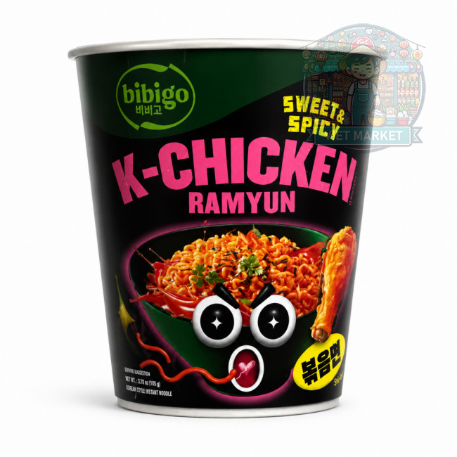 BIBIGO Instantná zmes na prípravu rezancov s príchuťou kórejského vyprážaného kuraťa v sladko-pikantnej omáčke level 1. 97,5g