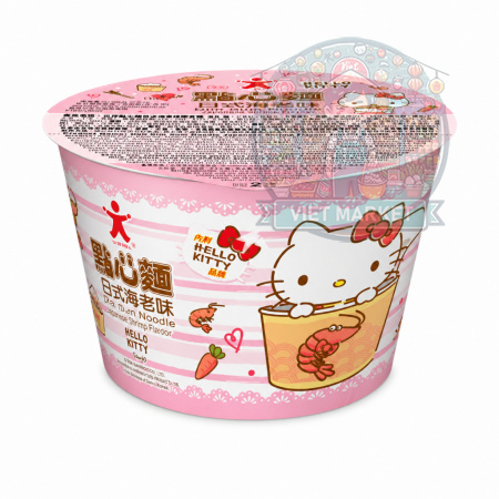 HELLO KITTY DOOL Instantná zmes na prípravu rezancov s príchuťou kreviet v miske 37g
