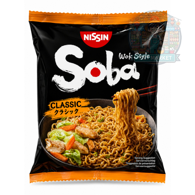 NISSIN SOBA Instantná zmes na prípravu polievky s príchuťou omáčky yakisoba na štýl wok 109g