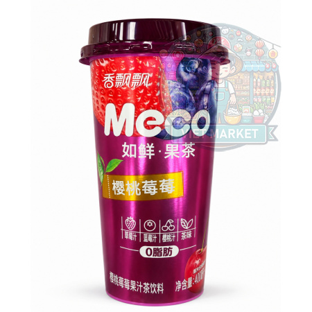 MECO Nealkoholický nesýtený ovocný čaj s príchuťou broskyňa a červený grep 400ml