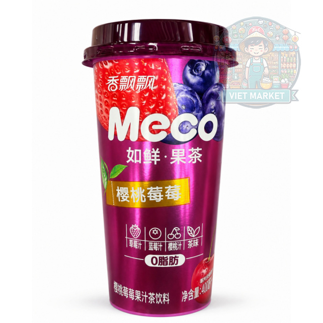 MECO Nealkoholický nesýtený ovocný čaj s príchuťou broskyňa a červený grep 400ml