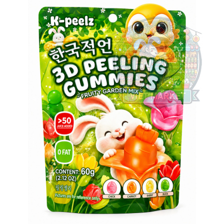 K-Peelz Gumené lúpateľné cukríky  s ovocnou príchuťou 60g