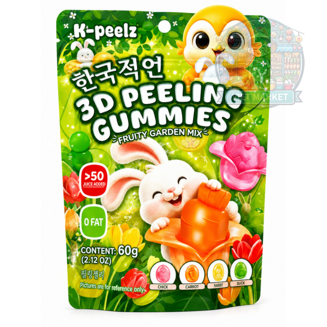 K-Peelz Gumené lúpateľné cukríky  s ovocnou príchuťou 60g