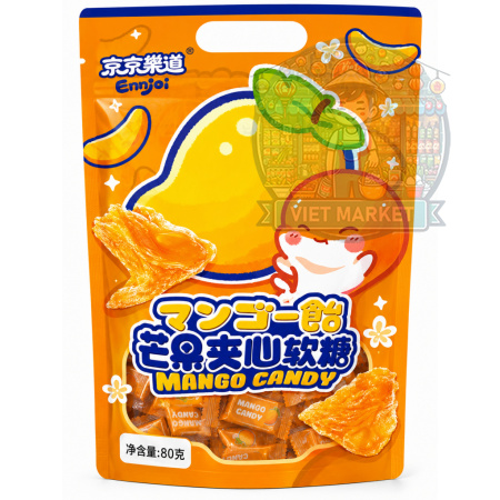 ENJOI Gumené plnené cukríky v tvare kocky s príchuťou mango 80g