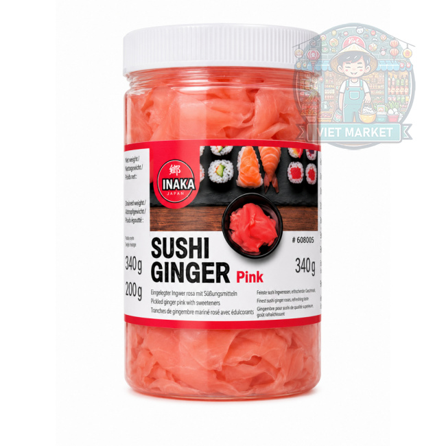  INAKA Sushi nakladané zázvorové ružové plátky 340g