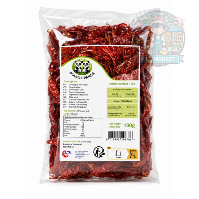 DOUBLE PANDA Dehydrované malé čili bez stopky 100g
