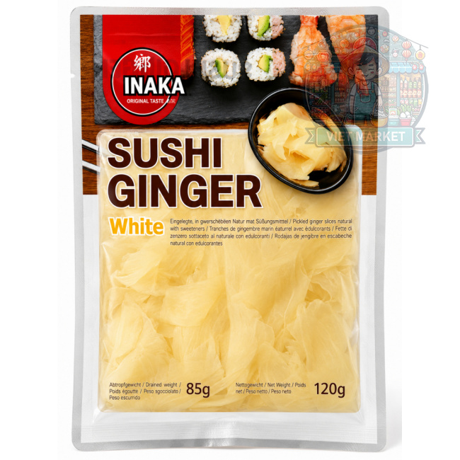  INAKA Plátky nakladaného zázvoru v slanom náleve biele 120g