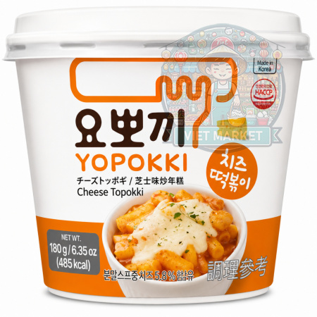 YOUNG PONG Instantné ryžové koláčiky Yopokki so syrovou príchuťou v miske 180g