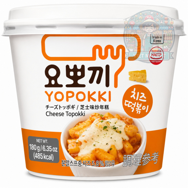 YOUNG PONG Instantné ryžové koláčiky Yopokki so syrovou príchuťou v miske 180g