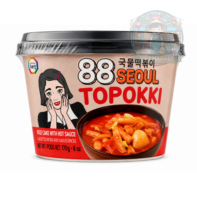 SURASANG Instantné ryžové koláčiky Topokki s pikantnou omáčkou 170g